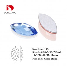 DZ-1034 Horse eye shaped flat cut glass stones for fancy jewelry